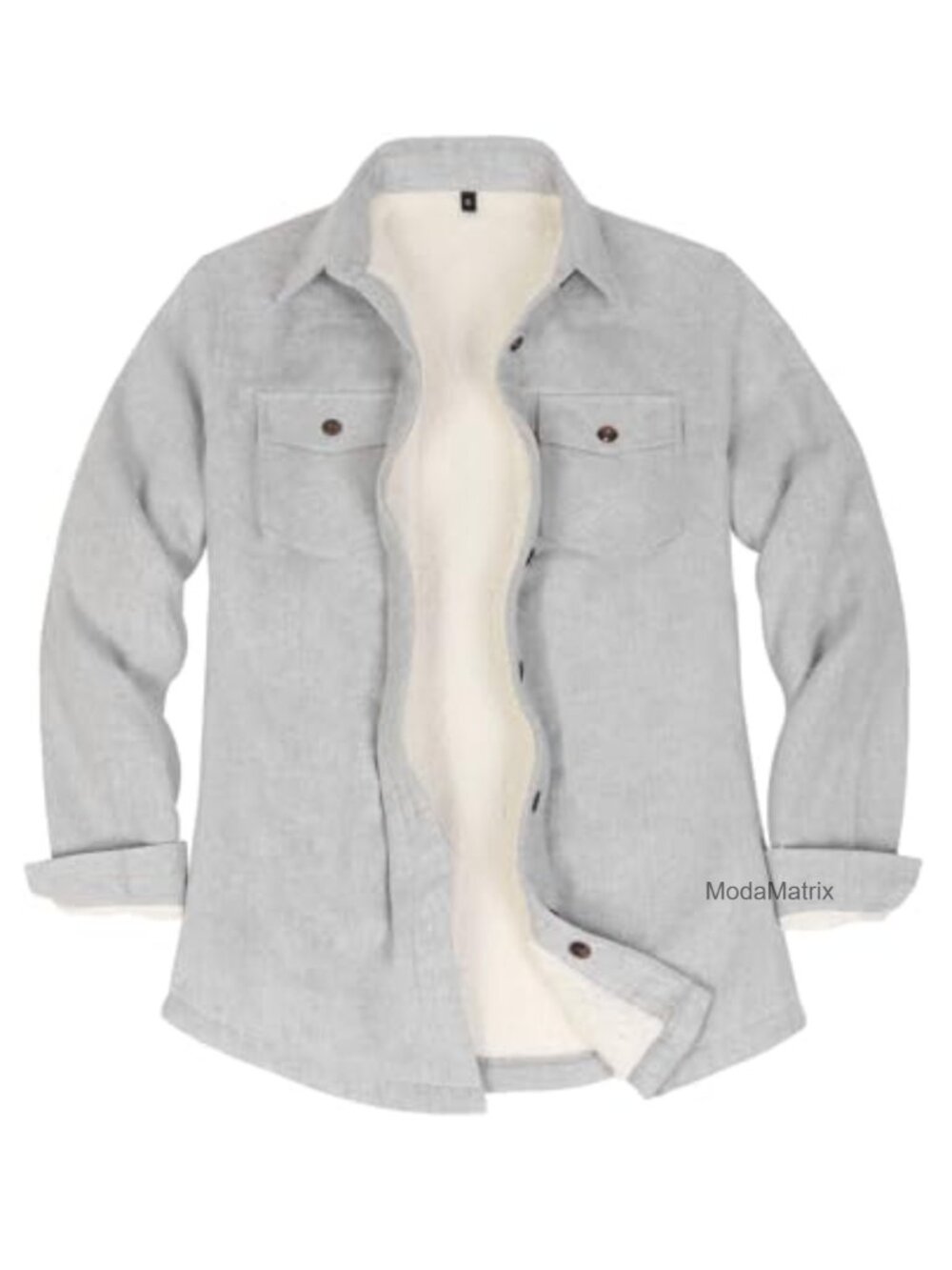 Sherpa Lined Flannel Jacket Womens Hand Pockets Plaid Winter Coat Loose Fit